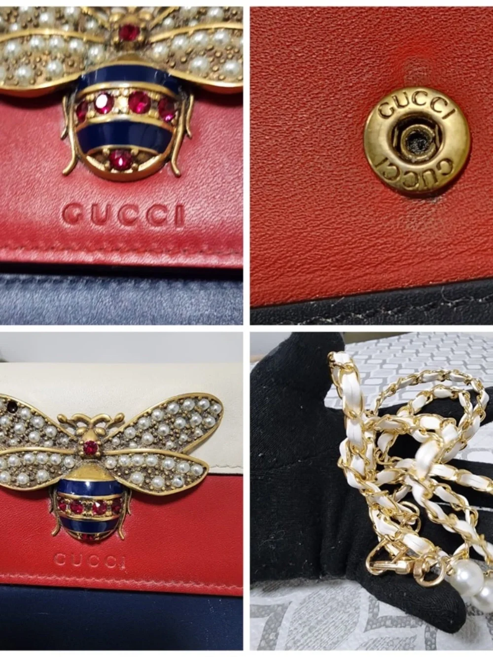 Authentic GUCCI Calfskin Queen Margaret Chain Wallet Multicolor - Picture 12 of 16